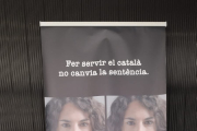 Un plafó informatiu als jutjats de Lleida.