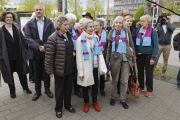 Activistes de KlimaSeniorinnen de Suïssa, davant del Tribunal Europeu de Drets Humans (TEDH).