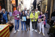 Albert Llimós, Míriam Tirado, Xavi Coral, Jenn Díaz, Jordi Milán, Pol Vinyes i Ascen Capel, ahir a Lleida.