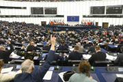 Vista general del ple del Parlament Europeu, que ahir va viure l’última sessió.