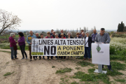Imatge d’arxiu d’una protesta de la plataforma contra la MAT a l’Horta el març passat.