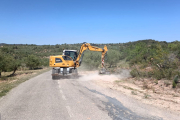 Les obres de millora de la carretera de Bovera a la Palma d’Ebre.