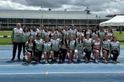 Les components de l’equip femení de l’Aldahra Lleida Unió Atlètica que ha aconseguit tornar a la Primera divisió estatal.