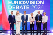 Els líders de les sis principals candidatures a les europees van confrontar idees en un debat ahir.