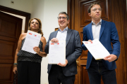 Els diputats de CC, PSOE i Sumar que van registrar la reforma.