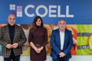 Josep Maria Gardeñes, Celia Ferrero i Pere Roqué, ahir a la seu de la COELL a Lleida.