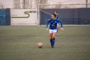 Abril, durant un dels partits d’aquesta última temporada, en la qual ha arribat a ser capitana. - PAU PASCUAL PRAT