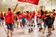 L’equip de l’Alpicat, celebrant dissabte l’ascens a Girona. - ANIOL MORAL