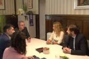 Joan Talarn, Òscar Martínez, Marta Pereira i Marc Torres, ahir durant la reunió a la Diputació. - M.C.