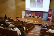 El debat es va celebrar a l’Auditori del Centre de Cultures i Cooperació Transfronterera de la UdL. - AMADO FORROLLA