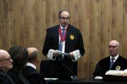 El nou president, Albert Guilanyà, ahir durant el seu discurs després de la presa de possessió. - ACN