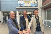 Mas, Palacín i Jordana, ahir durant la presentació del servei. - ACN