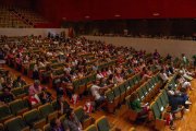 La benvinguda del Congrés Català d’Educació Matemàtica va tenir lloc a l’auditori Enric Granados. - ÀLEX SAMPER