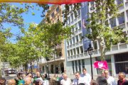 Els docents, ahir durant la protesta davant d’Agricultura. - PLATAFORMA ESCOLES AGRÀRIES