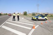 Control dels Mossos a l’N-240 a l’entrada a Lleida pels Mangraners. - MAGDALENA ALTISENT