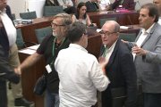 El president i el gerent d’Acatcor, després de la comissió parlamentària. - PARLAMENT