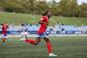 Lamine Juwara celebra el gol del Mollerussa.