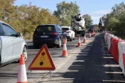 Les obres a l’N-II obliguen a limitar la circulació per un sol carril. - AMADO FORROLLA