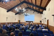 Assemblea del Canal d’Urgell en què es va presentar el projecte de modernització als regants. - ACN