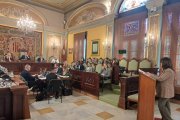 La Síndica de Greuges de la Paeria, Dora Padial, presentando su informe ante el pleno esta mañana.