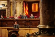 La diputada republicana Montse Bergés va defensar la moció ahir en el ple del Parlament. - PARLAMENT