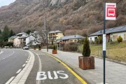 L’actual parada del bus a Barruera.