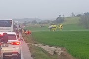 Una imatge de l'accident a la C-14 a Artesa de Segre.