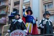 Pau Pi dando su discurso en la cabalgata de Carnaval de Lleida