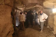 El rodatge del curtmetratge, en la recreació del túnel que es pot visitar a l’Espai Cultural dels Canals d’Urgell, a Mollerussa. - J.GÓMEZ
