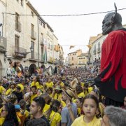 La Trobada de Gegants va ser un dels actes més multitudinaris ahir a les festes de les Borges Blanques. - MM