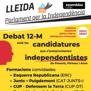Cartell. Del debat avui a les 19.30 al 40 de l’avinguda Madrid.