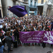 Imatge d’arxiu d’una concentració contra la violència masclista a Lleida.