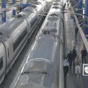 Imatge d’arxiu de trens a l’estació de Lleida.