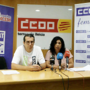 Ruiz i Clua, ahir a la seu de CCOO a Lleida.