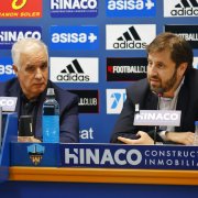 Luis Pereira i Marc Torres durant la roda de premsa que van oferir el 4 d’abril passat. - JORDI ECHEVARRIA