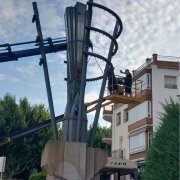 La setmana passada es va començar a desmuntar el monument original. - AJUNTAMENT DE BELLPUIG