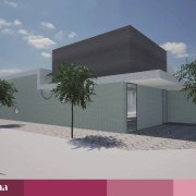 Detall de la recreació d’una façana del futur edifici. - PAERIA