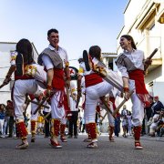 Els bastoners de Lleida durant la cercavila inaugural del festival. - INGRID SEGURA