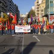 Els conductors van tallar la circulació a l’avinguda Catalunya de Lleida. - UGT
