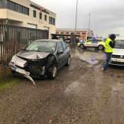 Un dels vehicles implicats en l'accident a Bellpuig.