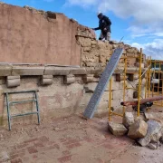 Les obres que es porten a terme per a la restauració del temple. - A.V.