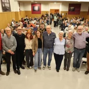 La junta de l’associació, a la presentació al Fòrum. - J.GÓMEZ