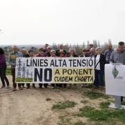 Imatge d’arxiu d’una protesta contra línies d’alta tensió a Lleida. - JORGE AGUSTÍN