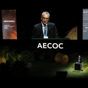 El president del comitè de carns de l'AECOC, Josep Solé, durant la inauguració del 26è congrés de l'associació a la Llotja de Lleida.