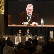 Ponència de Ramon Solé al congrés, amb Joan Ramon González. - JORDI ECHEVARRIA