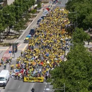 Imatge de la manifestació dels docents del dia 15, quan hi va haver la vaga sectorial a Lleida. - PAU PASCUAL PRAT