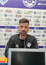 Roger Lamesa, en la sala de prensa del Camp d'Esports