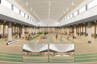 Imatge virtual de la proposta d'ERC per a la pista d'atletisme coberta a Lleida.