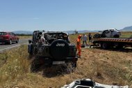 Els vehicles implicats en el doble accident mortal a Tremp.
