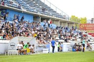 L’aspecte que tenia una zona de la grada de tribuna del Camp d’Esports durant el partit.